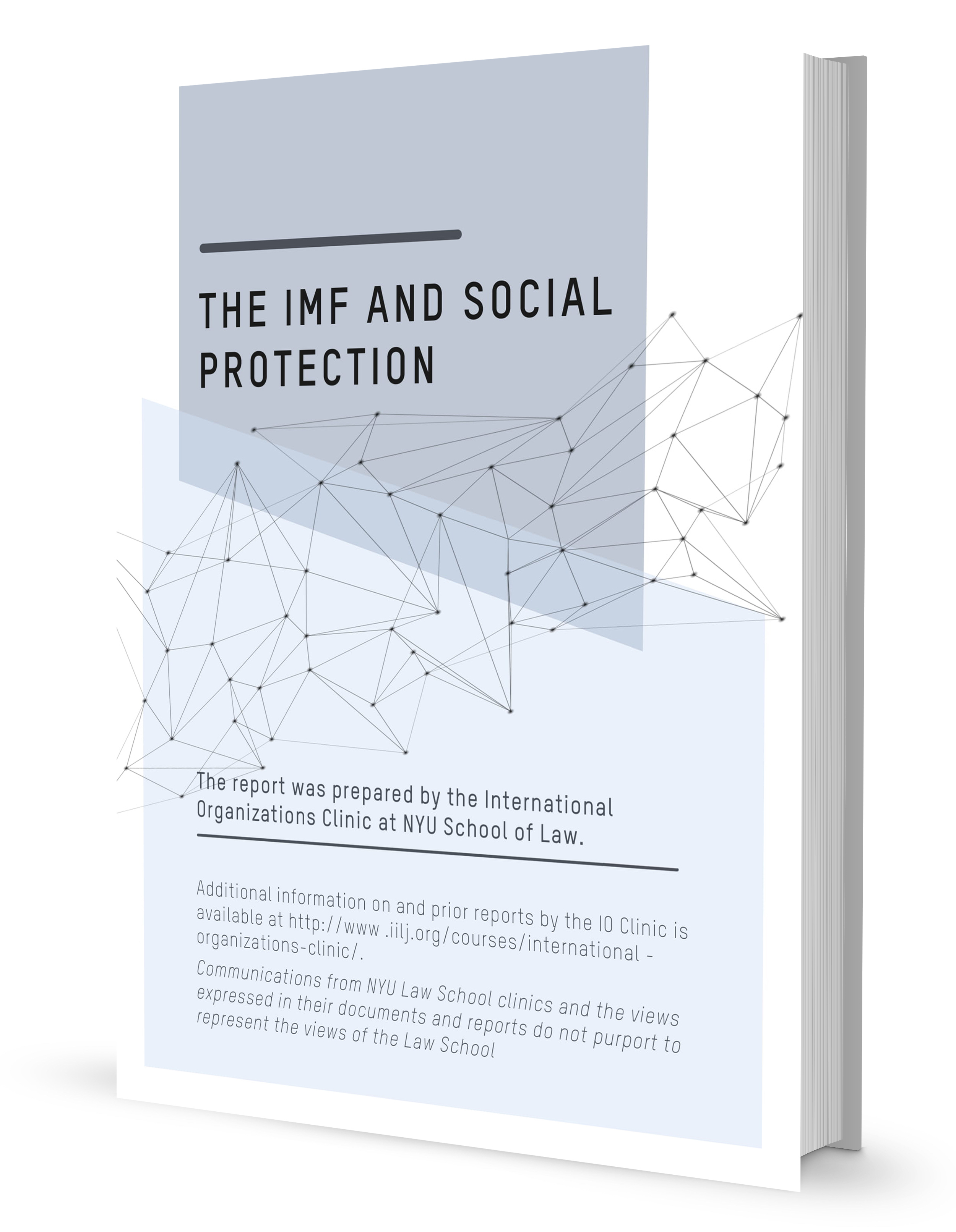 A 3D book model with "The IMF and Social Protection" on the cover.